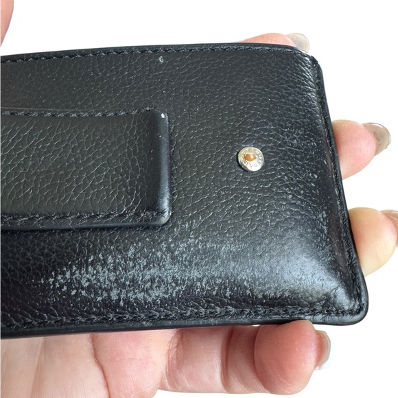Coach Black Leather Card Holder with Dust Bag - Picture 4 of 7